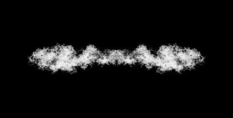 Smoke shape isolated on black, title element, underline
