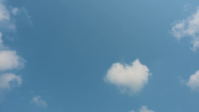 Blue sky and white cloud. clear blue sky with a plain white cloud with 4k resolution.	
