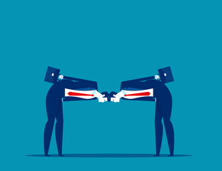 Two business employee are fighting