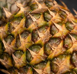Closeup shot of pineapple skin