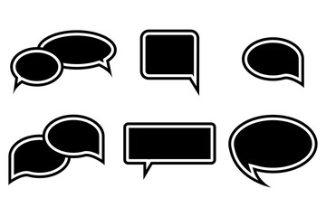 Speech bubble. Black bubble speech in abstract style. Vector design template. Stock image. EPS 10.