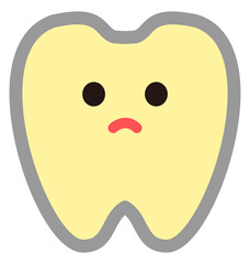 着色汚れのある歯のキャラクター