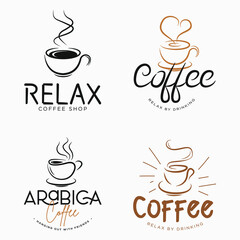vintage coffee logo, icon and template