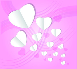vector paper heart shape design background