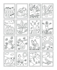 
Autumn and Spring Colouring Page Vector Designs

