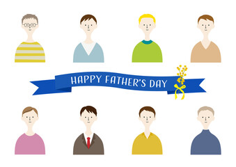 Father's Day / Illustration set of men (white background / vector / cut out)