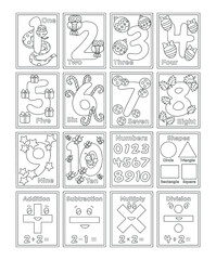 
Pack of Numeric Coloring Page Vectors 

