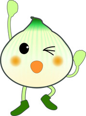 気合の入ったかわいい新玉ネギのキャラクター