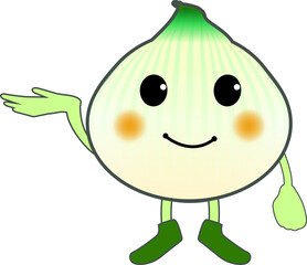 かわいい新玉ネギのキャラクター(右手)
