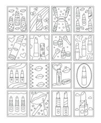 
Pack of Lipsticks Coloring Pages 


