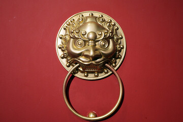 monster head on traditional  door