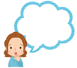 若い女性　ふきだし　口コミ　主婦　母親