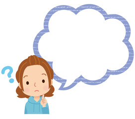 若い女性　ふきだし　口コミ　主婦　母親