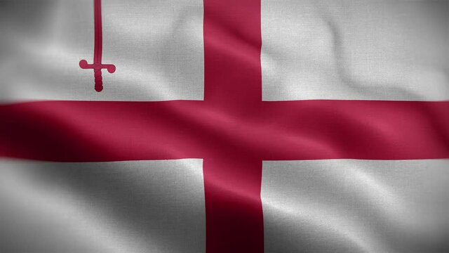 London City UK Flag Loop Background 4K