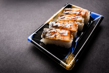 寿司 穴子の押し寿司 日本 横