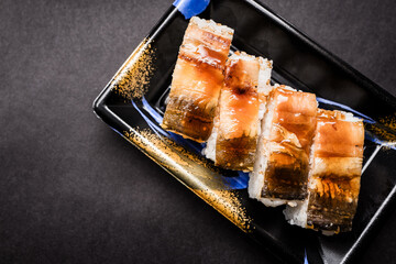 寿司 穴子の押し寿司 日本 横