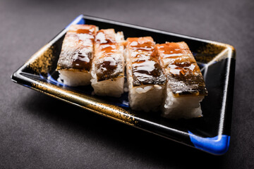 寿司 穴子の押し寿司 日本 横