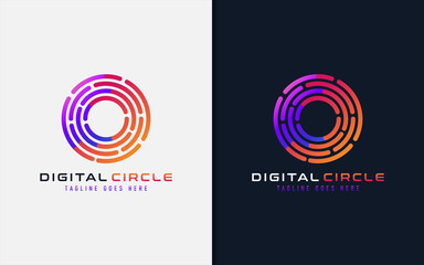Digital Circle Logo Design. Creative Lines Circular Symbol Usable For Business Brand, Tech and Company. Vector Logo Illustration.