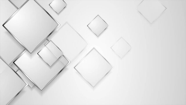 Hi-tech geometric motion design with silver squares. Abstract metallic background. Seamless looping. Video animation Ultra HD 4K 3840x2160