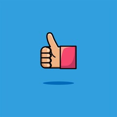 Cute thumb up or like cartoon illustration