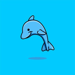 Cute dolphin cartoon illustration