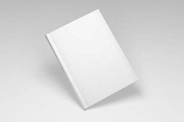 blank white book mockup with grey gradient background 3d rendering