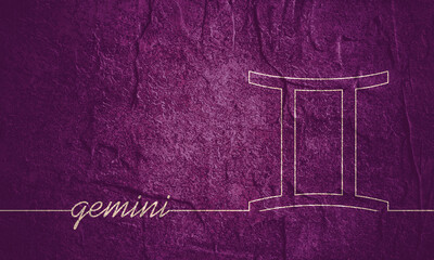 Zodiac symbol. Sign of the Twins. Thin line style