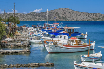 Fototapeta na wymiar Boats in Elounda, Crete