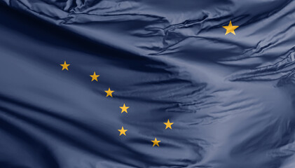 Alaska Flag. The state flag of Alaska displays eight gold stars, forming the Big Dipper and Polaris, on a dark blue field.