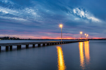 Fototapeta na wymiar Sunset at Como Jetty Perth Australia
