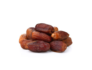 Pile of tasty dry dates isolated on white background. Arabic food