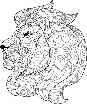 Lion Head - Zentangle Series by Nobe Studio