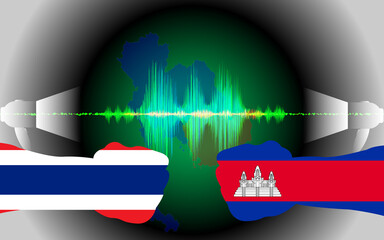 Conflict between thailand and Combodia, governments conflict concept