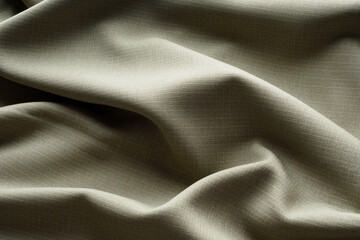 Abstract background, gray luxurious fabric lies in wavy folds, close-up. Elegant design. Texture...