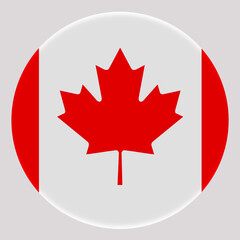 3D Flag of Canada on circle