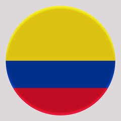 3D Flag of Colombia on circle