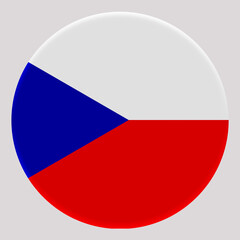 3D Flag of Czech on circle