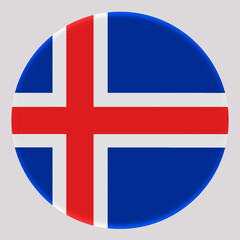 3D Flag of Iceland on circle