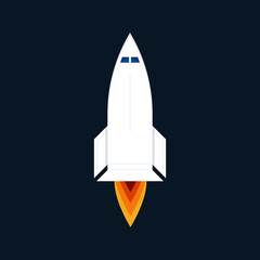 Obraz premium Rocket Vector Illustration Isolated on dark space color