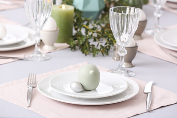 Beautiful table setting for Easter celebration