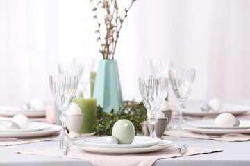 Beautiful table setting for Easter celebration