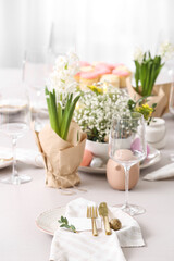 Beautiful table setting for Easter celebration