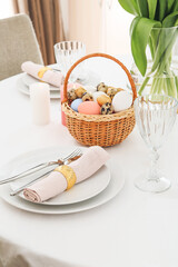 Beautiful table setting for Easter celebration