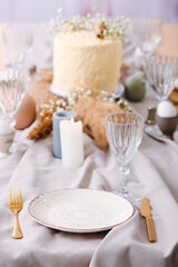 Beautiful table setting for Easter celebration