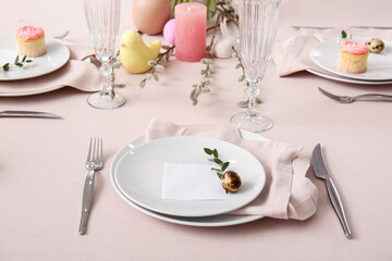 Beautiful table setting for Easter celebration