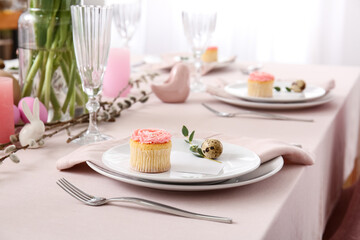 Beautiful table setting for Easter celebration