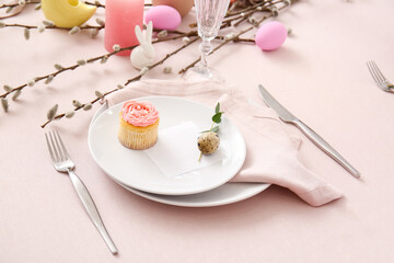 Beautiful table setting for Easter celebration
