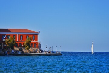 Fototapeta na wymiar Old Venetian Port in Chania Crete Greece