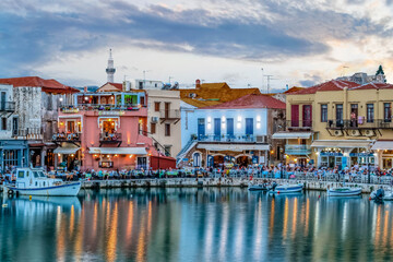 Fototapeta premium Rethymno Town and Port in Crete Greece