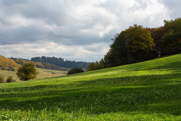 Moravian hills in golden autumn